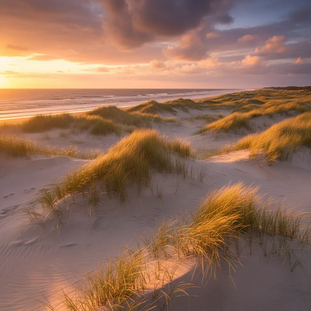 Prachtige duinen bij zonsondergang